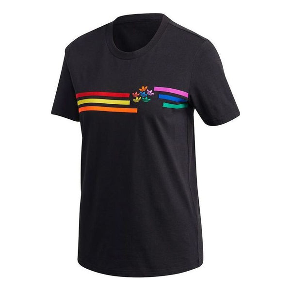 Футболка Adidas Logo Embroidered Pullover Round Neck Short Sleeve Black T-Shirt, Черный