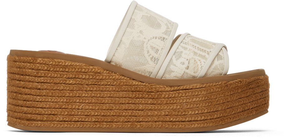 

Кружевные босоножки на танкетке Off-White Woody Chloé