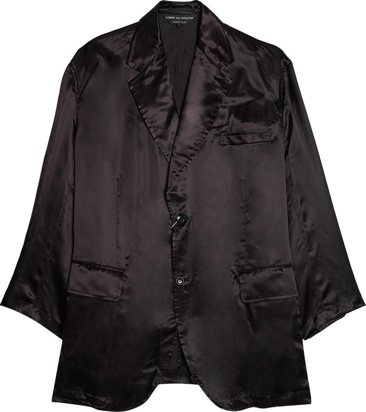 Пальто Comme des Garçons Homme Plus Cupra Satin Garment Print Coat 'Black', черный - фото