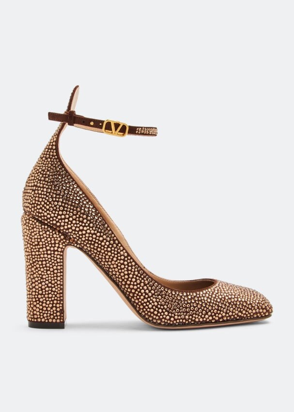 

Туфли VALENTINO GARAVANI Tan-Go crystal pumps, коричневый