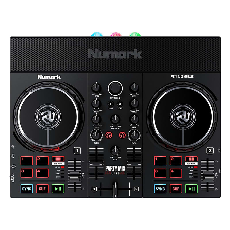 

Numark Party Mix Live DJ Controller со встроенным световым шоу и динамиками PARTYMIXLIVEXUS