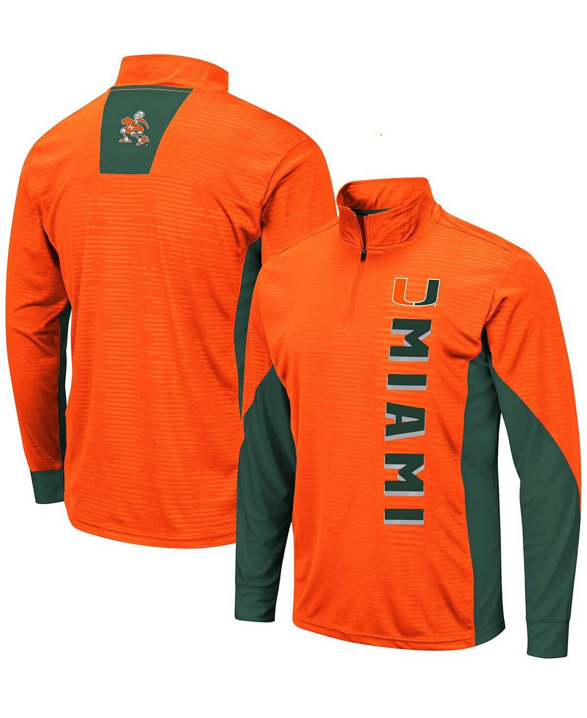 

Мужская оранжевая куртка-ветровка miami hurricanes bart с молнией на четверть Colosseum, Оранжевый