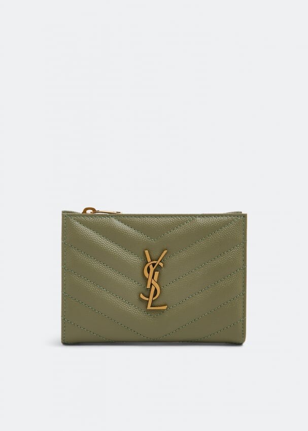 

Кошелек SAINT LAURENT Monogramme bi-fold zipped fragment wallet, зеленый