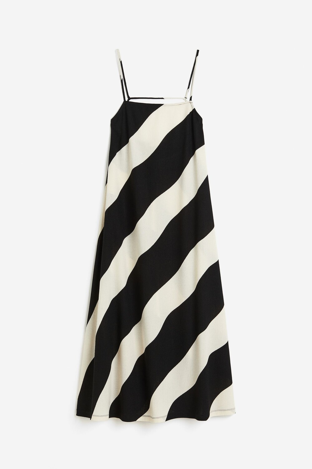 

Платье H&M Textured Slip, черный/белый