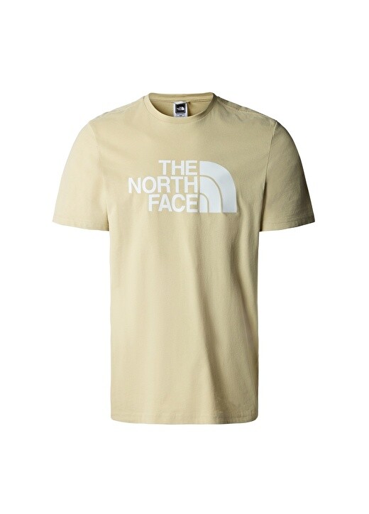 

Бежевая мужская футболка с круглым вырезом с принтом The North Face, Бежевый