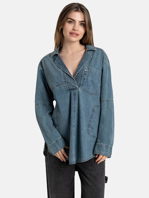 

Свитер из джинсовой ткани пейтон Free People, синий