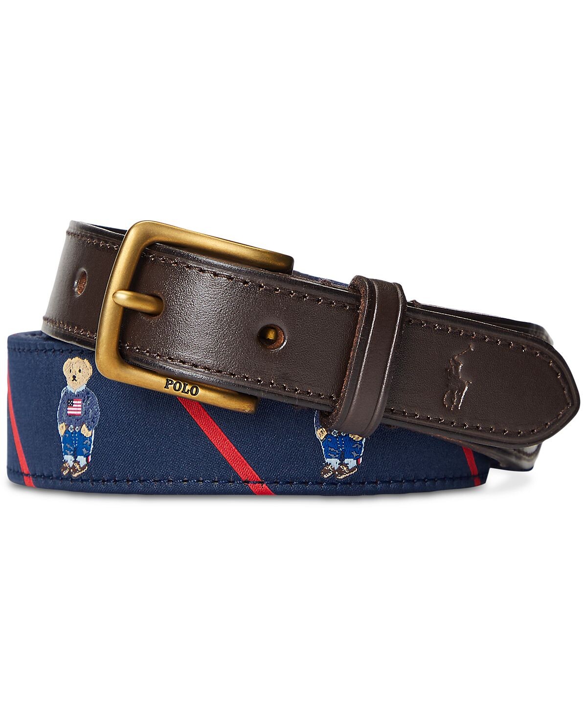 

Мужской ремень polo bear с кожаной отделкой Polo Ralph Lauren, синий