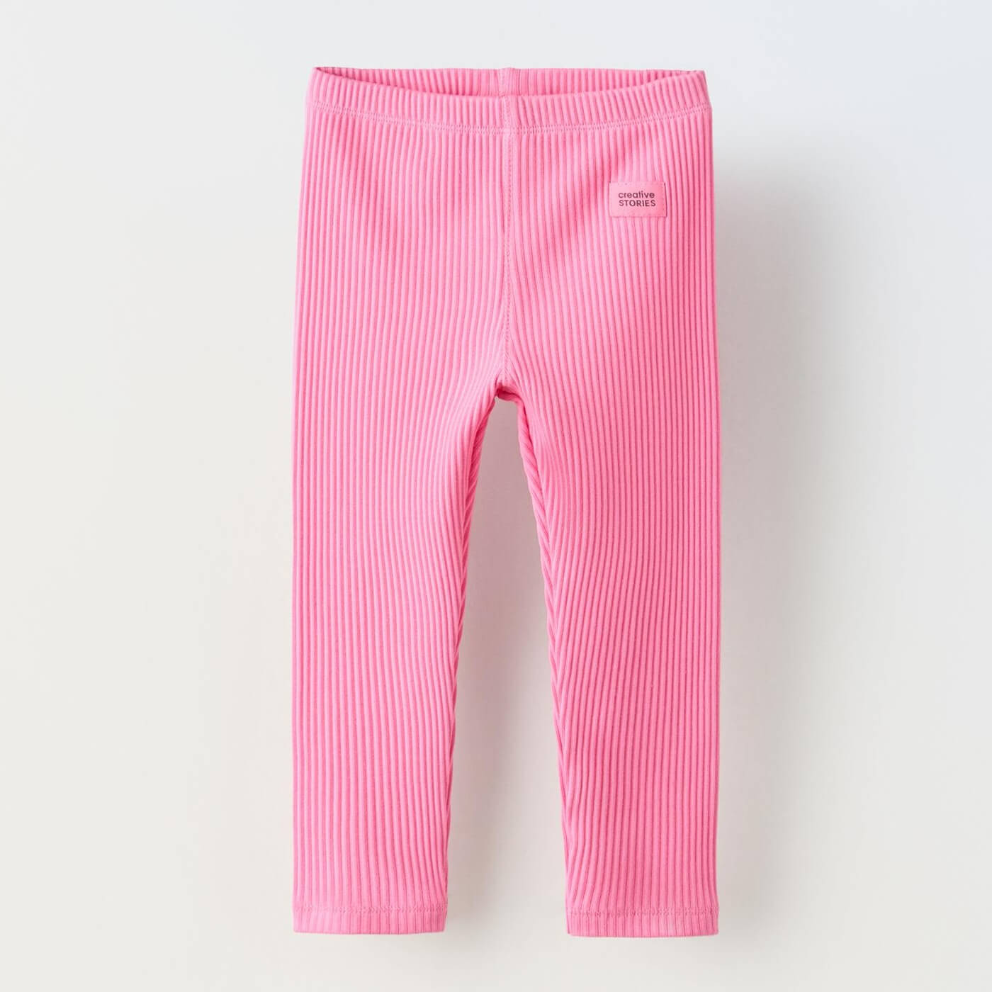 Леггинсы Zara Ribbed With Label, розовый