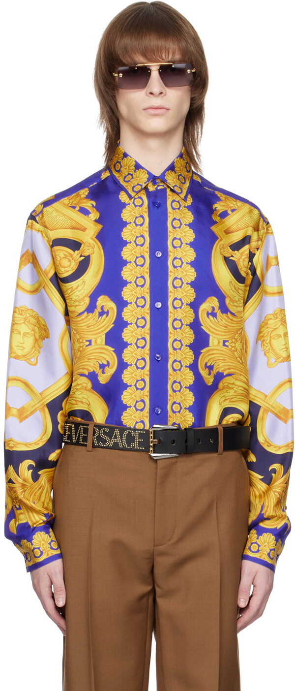 

Синяя рубашка Barocco 660 Versace