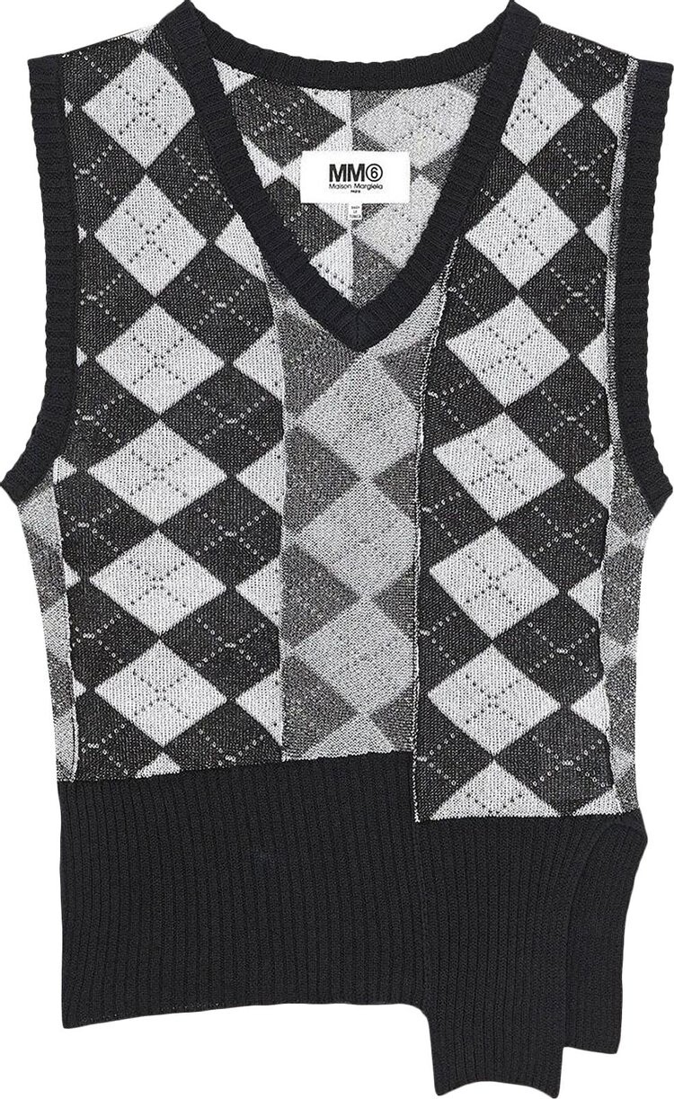 

Худи MM6 Maison Margiela Oversized Hoodie 'White/Black', разноцветный