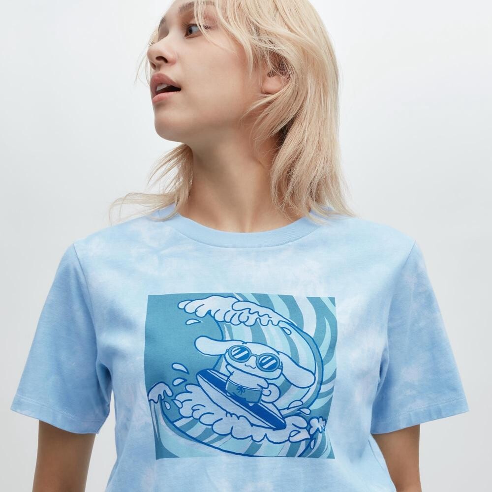 

Футболка с принтом Uniqlo, синий
