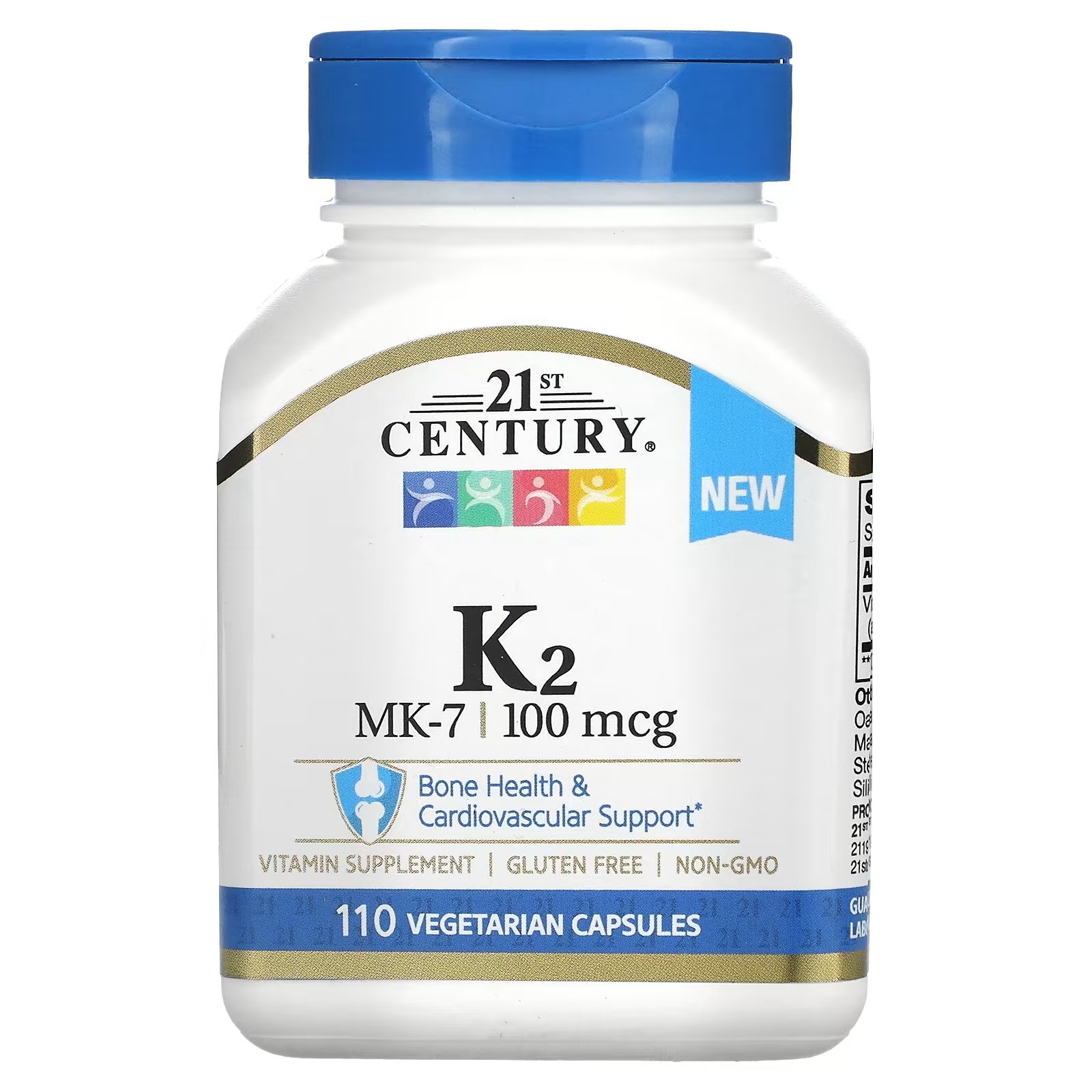 Витаминная Добавка 21st Century K2 MK-7, 110 вегетарианских капсул 21st century k2 mk 7 100 мкг 110 вегетарианских капсул
