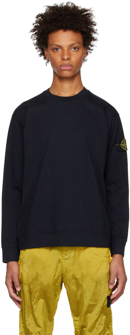 

Темно-синяя толстовка с круглым вырезом Stone Island, Синий