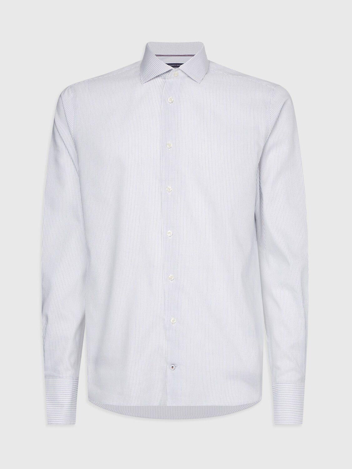 

Рубашка slim fit th flex collar в тинскую полоску Tommy Hilfiger, белый / темно-синий