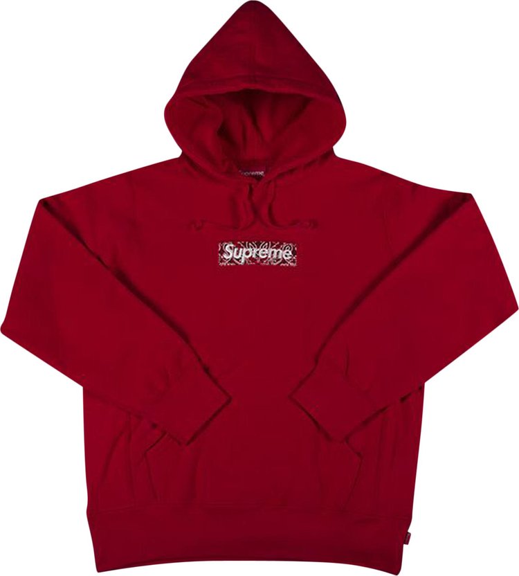 цена Толстовка Supreme Bandana Box Logo Hooded Sweatshirt 'Red', красный