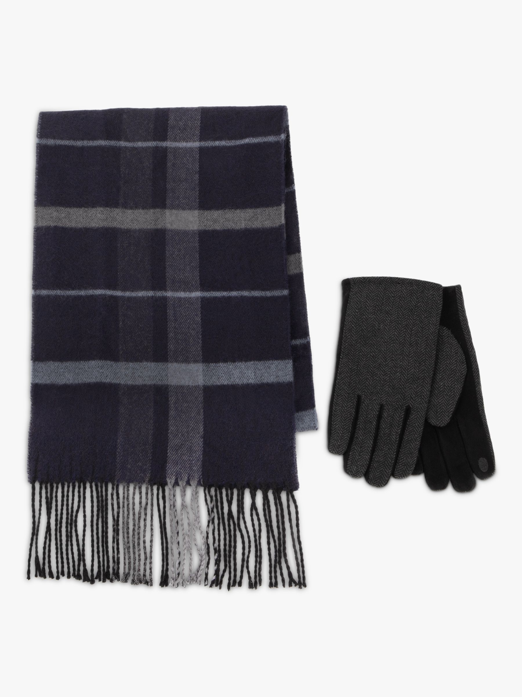 Комплект из шарфа и перчаток в клетку totes, мульти базовая шапка бини ctm комплект из шарфа и перчаток черный
