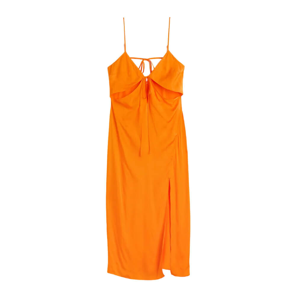 

Платье H&M With A V-Neck And A Cut-Out, оранжевый