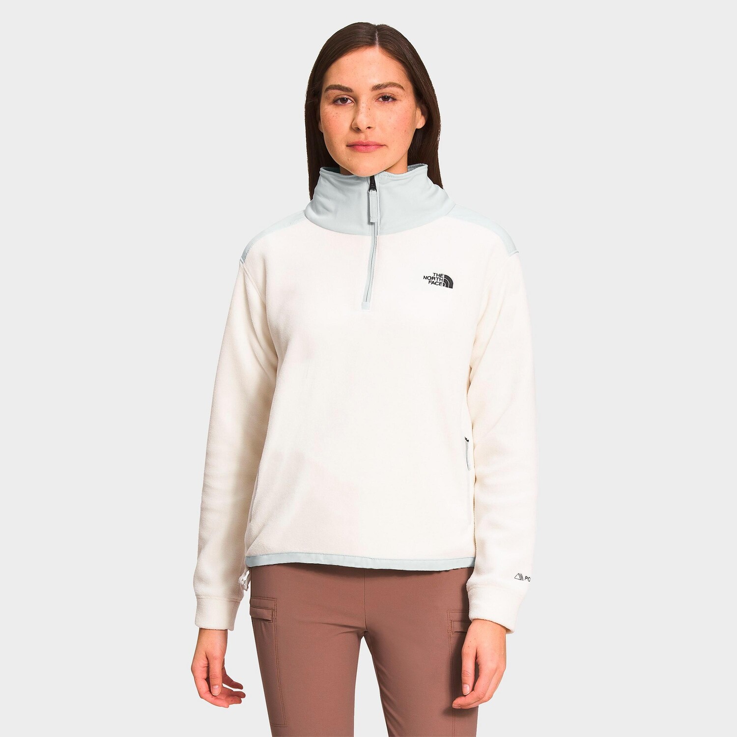 

Женская куртка The North Face Alpine Polartec 200 с молнией на четверть, белый