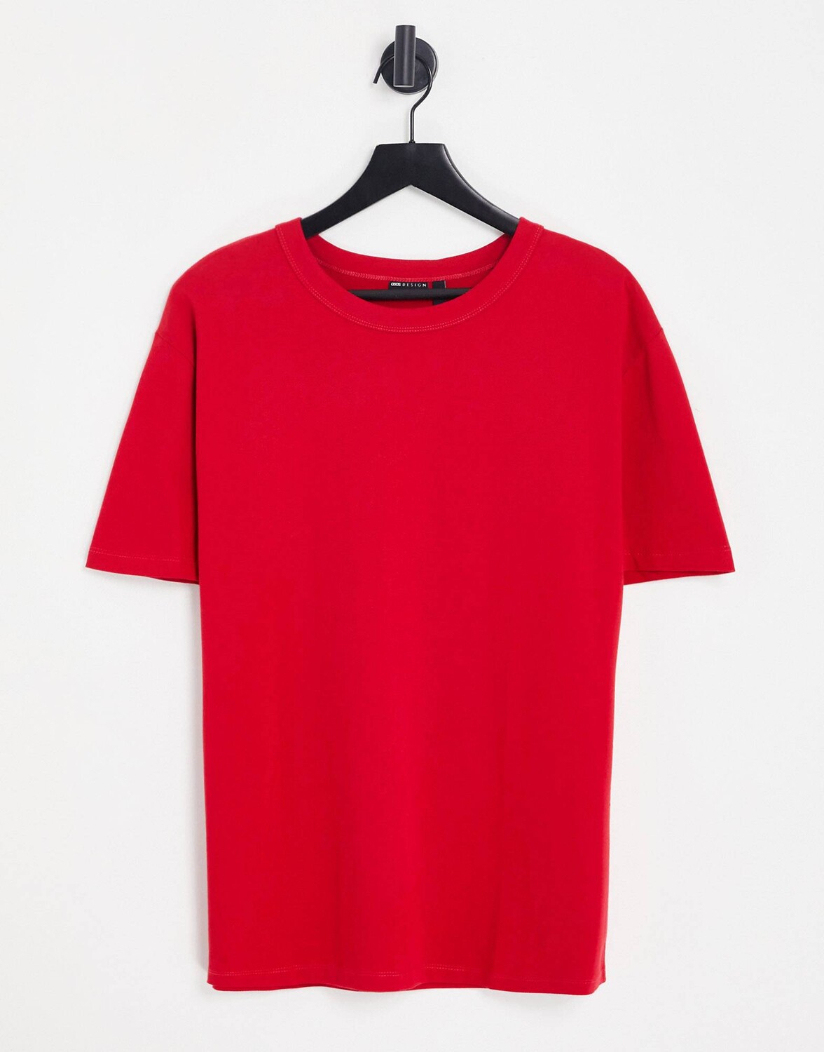

Красная укороченная футболка свободного кроя ASOS DESIGN