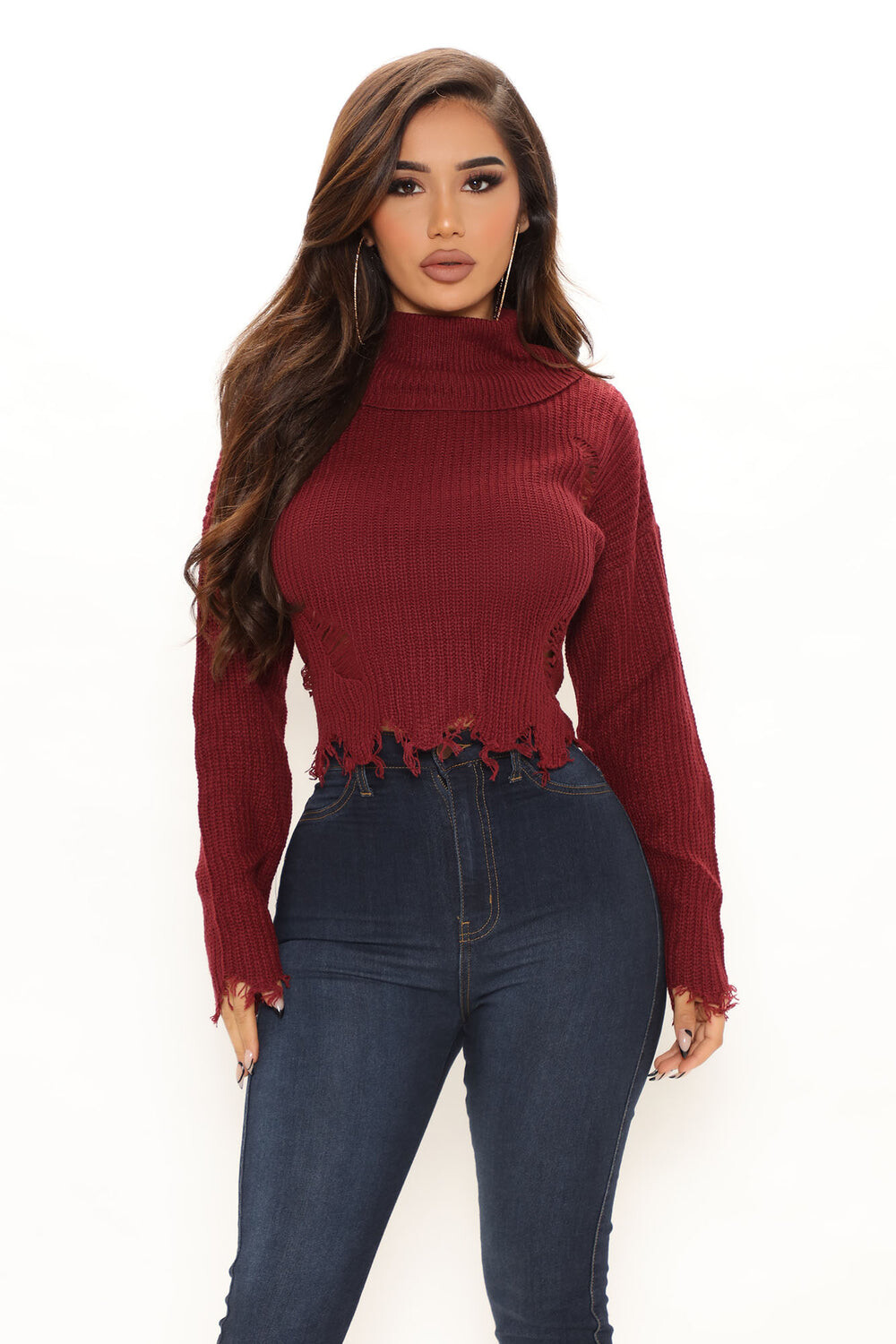 

Свитер Fashion Nova J4F1210S, бордовый