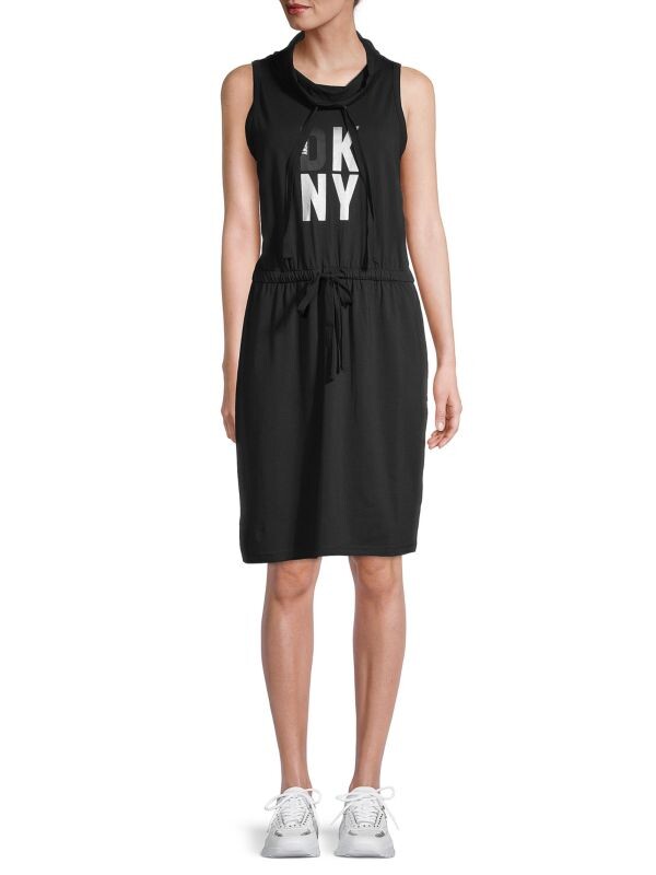 

Платье-толстовка с воротником-воронкой DKNY Black