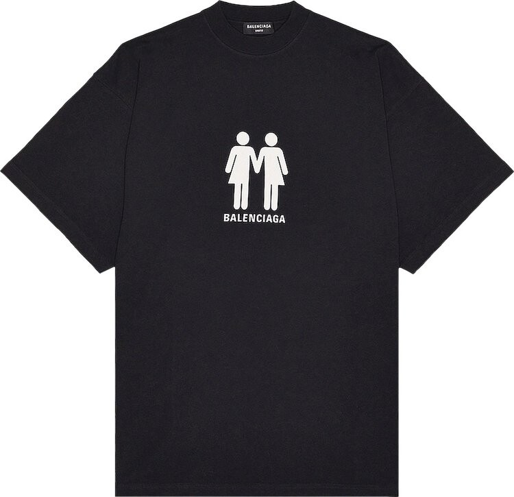

Футболка Balenciaga Oversized T-Shirt 'Black/White', черный