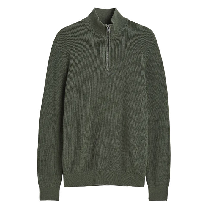 

Джемпер H&M Slim Fit, темно-зеленый хаки