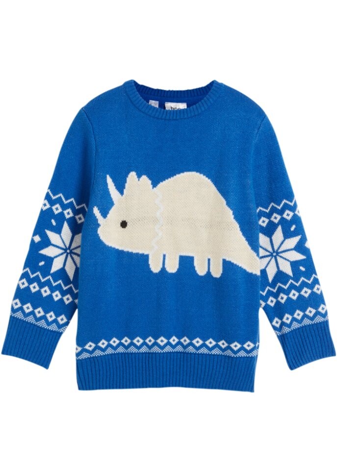 

Свитер хлопковой вязки для мальчика Bpc Bonprix Collection, синий