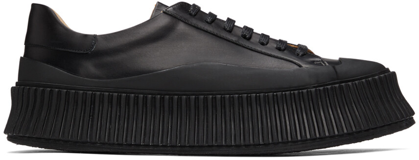 

Черные кожаные кроссовки на платформе Jil Sander