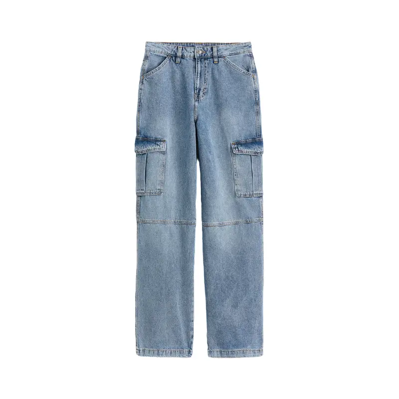 

Джинсы H&M 90s Baggy High Cargo, светло-синий
