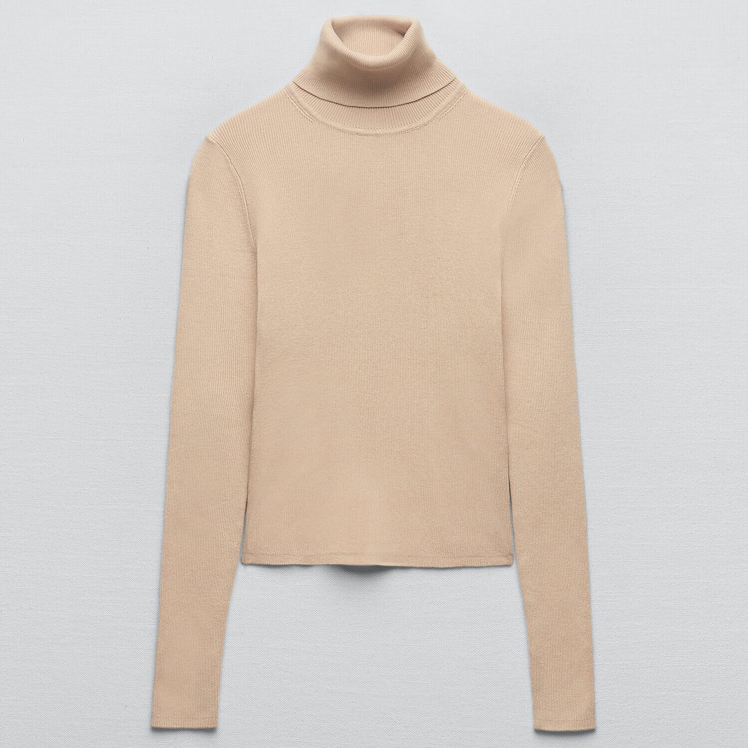 

Свитер Zara Basic Ribbed Knit, бежевый