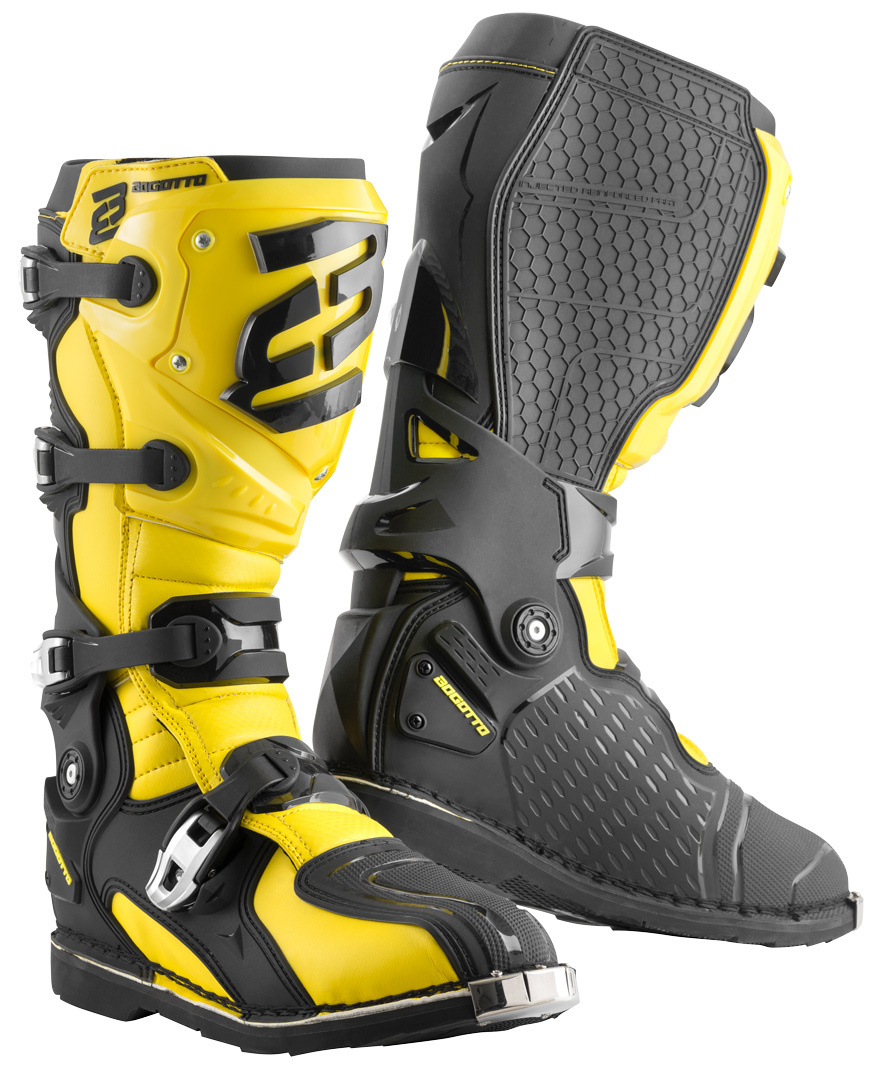Ботинки для мотокросса Bogotto MX-7 S с защитой голени, желтый/черный
