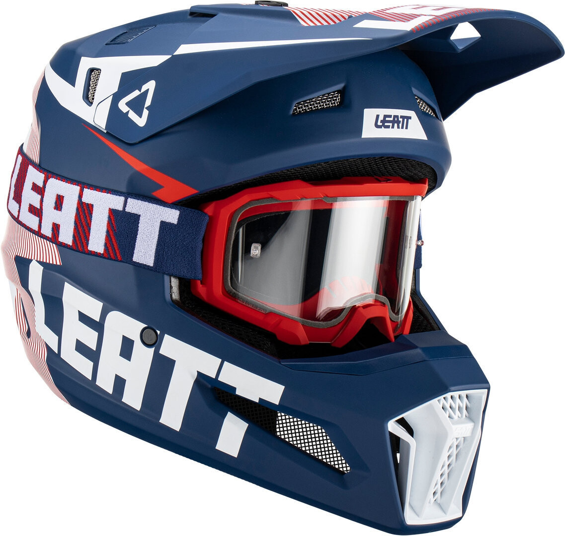 

Leatt 3.5 Bolt Шлем для мотокросса с очками, синий/белый