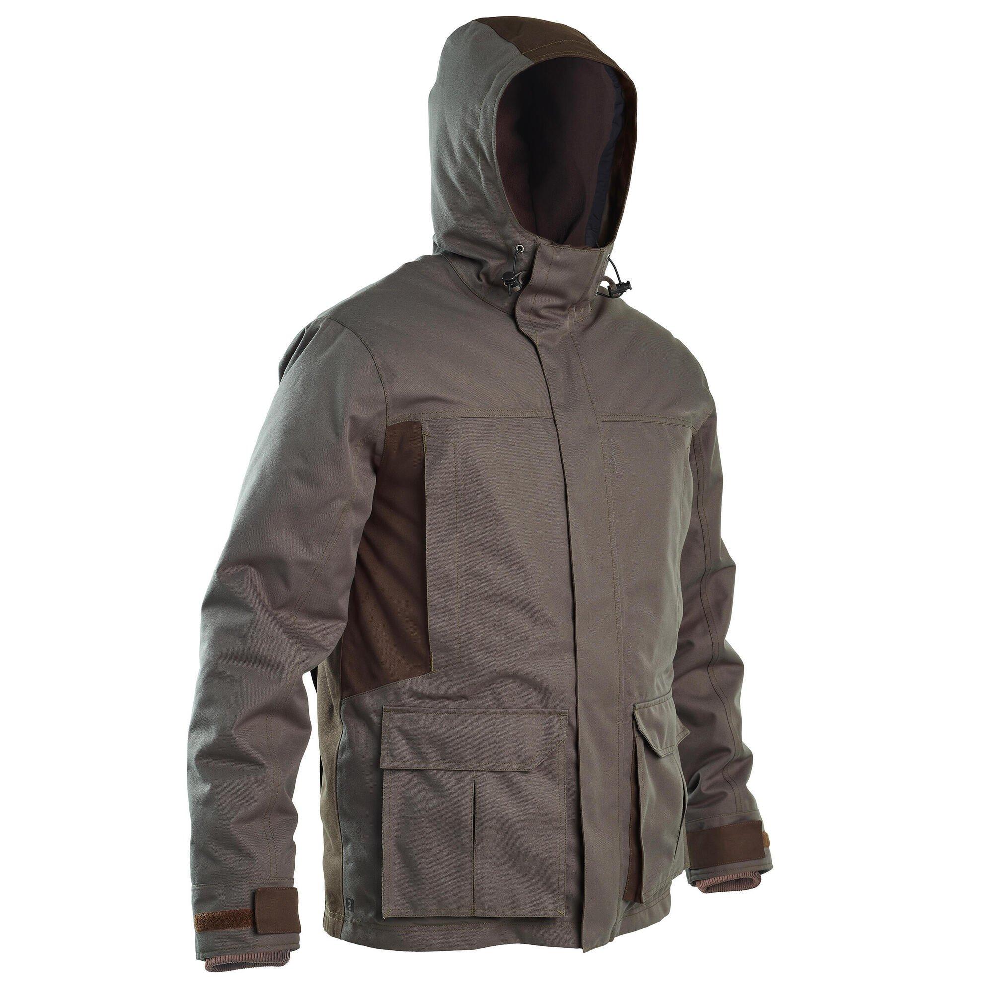 Теплая водонепроницаемая охотничья куртка Decathlon 500 Solognac, черный мужская лыжная куртка зимняя теплая ветрозащитная водонепроницаемая уличная теплая зимняя куртка горячее лыжное снаряжение изолированн