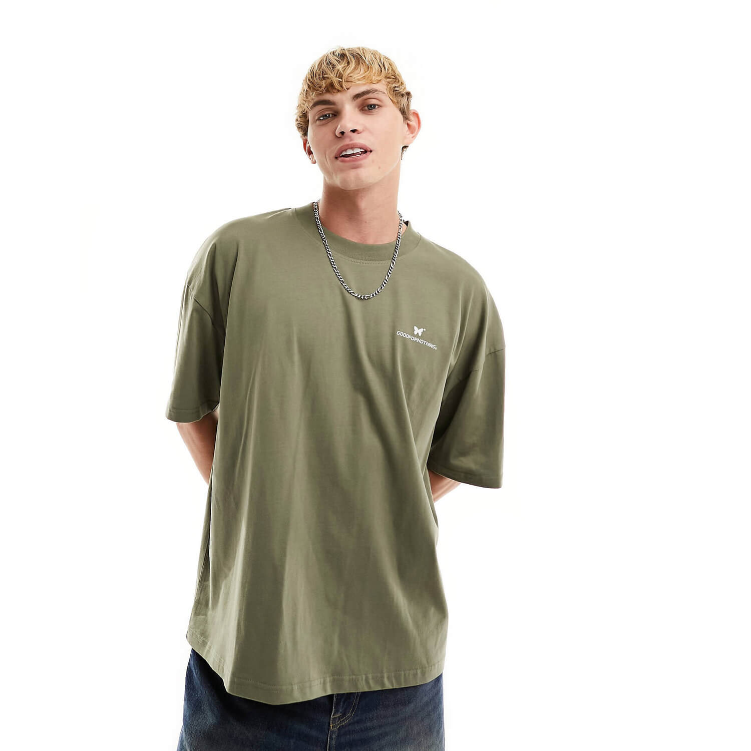

Футболка Good For Nothing Oversized With Puff Print, хаки