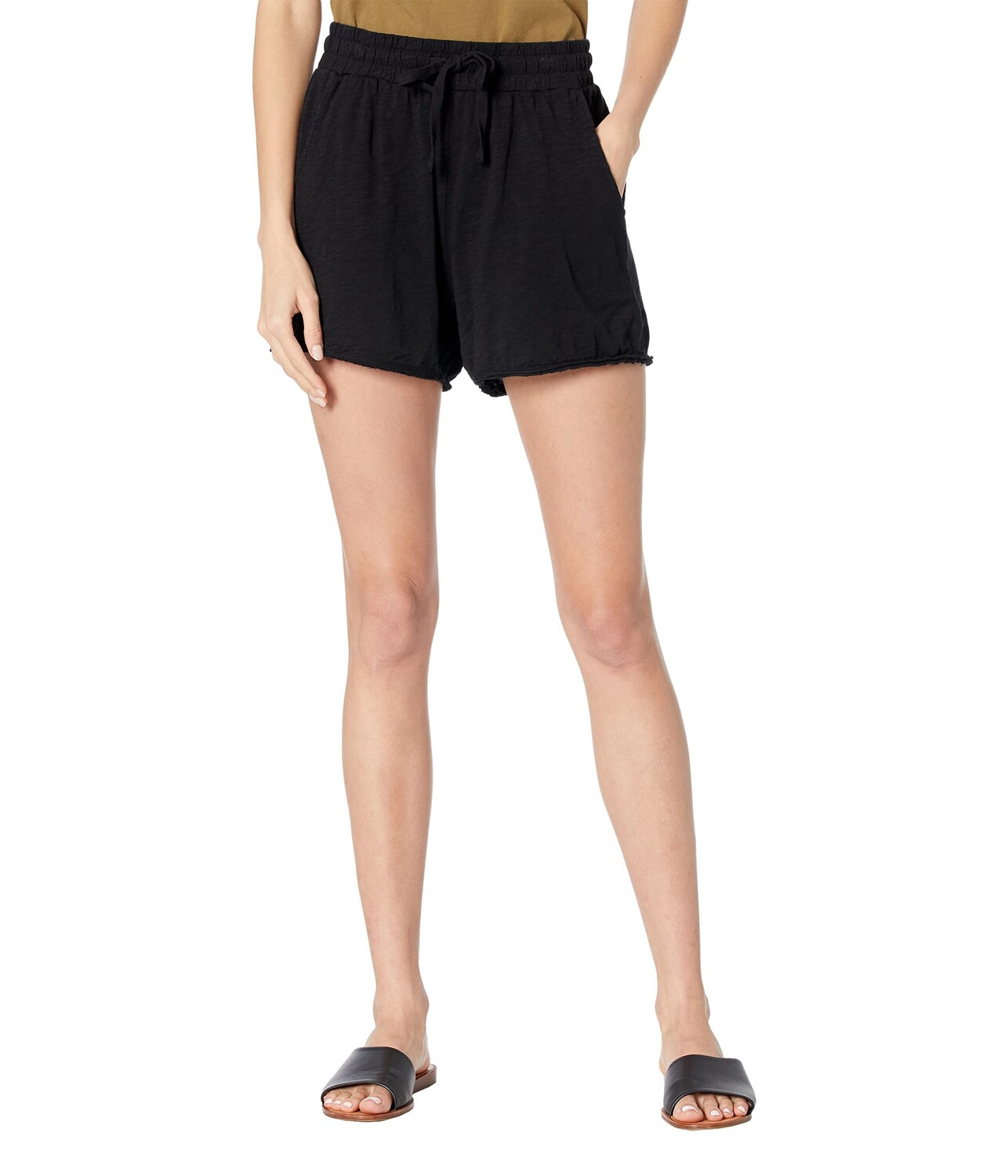 

Шорты bobi Los Angeles, Slubbed Jersey Drawstring Shorts