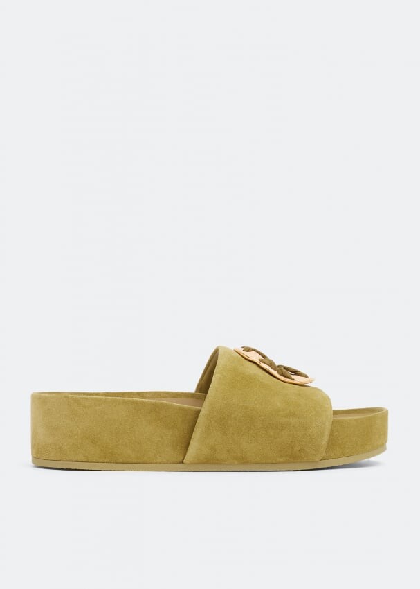 

Сандалии TORY BURCH Woven double T sandals, зеленый