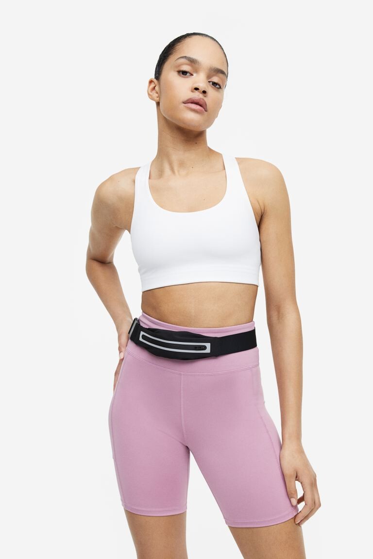 

Спортивное бра средней поддержки из ткани DryMove H&M, белый