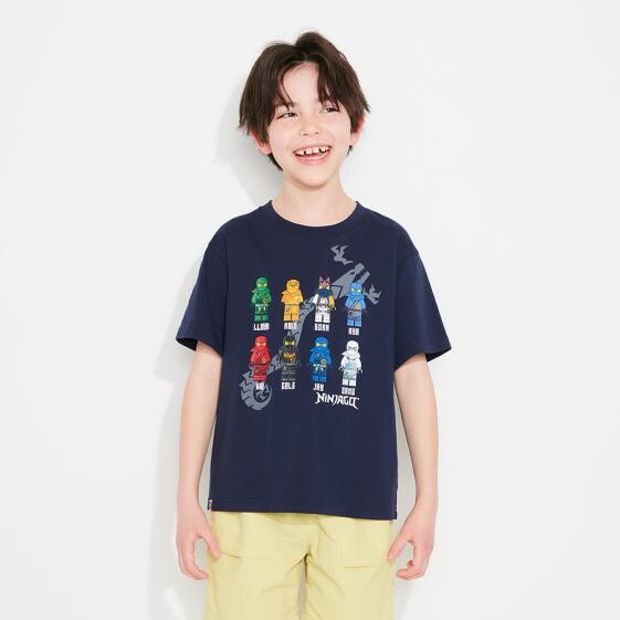 

Детская футболка Uniqlo UT LEGO Ninjago Printed Short-sleeved, темно-синий