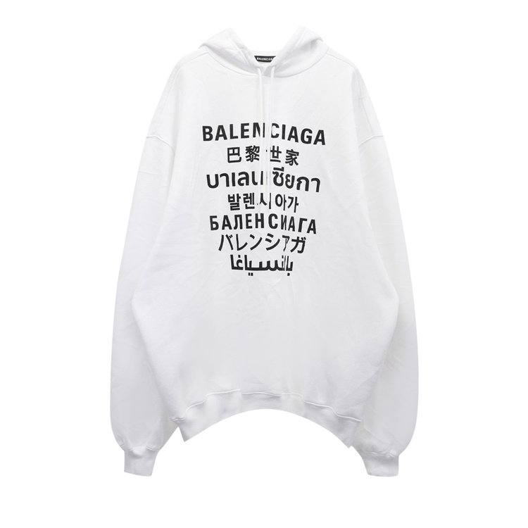 Худи Balenciaga Languages Sport Hoodie 'White', белый - фото