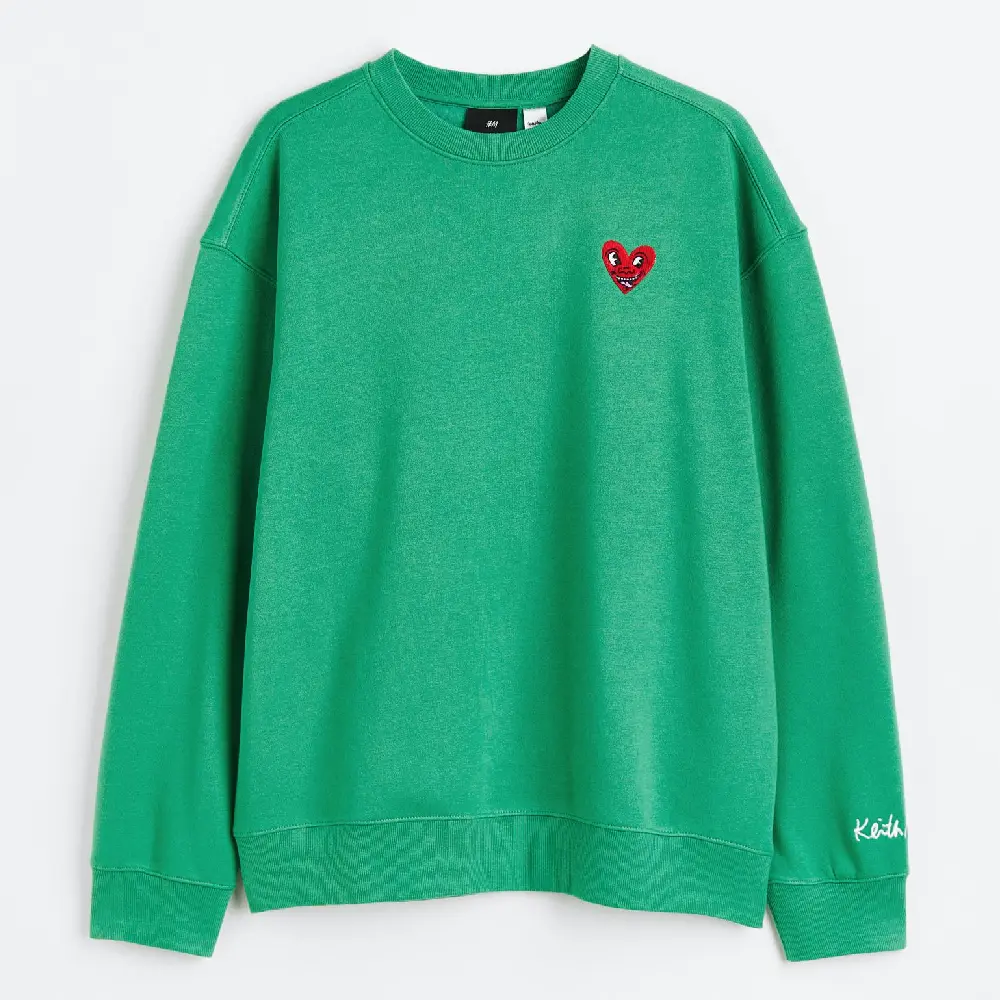 

Свитшот H&M Relaxed Fit Keith Haring, зеленый