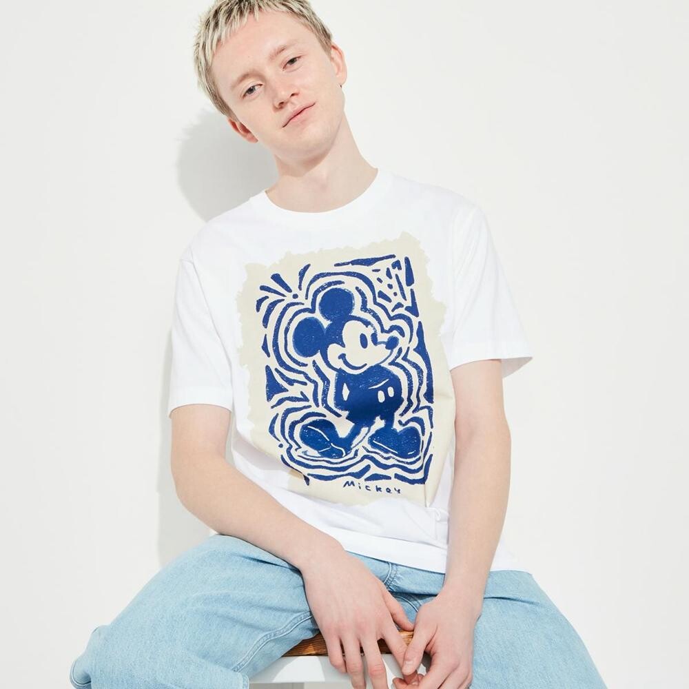 

Футболка с принтом унисекс Uniqlo, белый