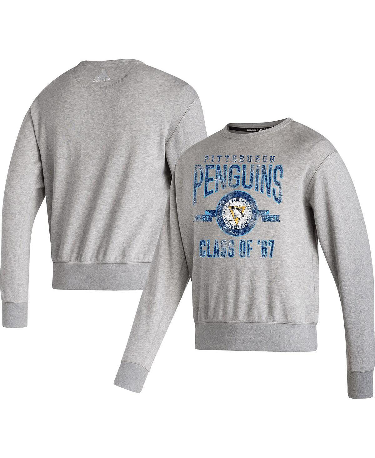 Мужская меланжевая серая футболка pittsburgh penguins в винтажном стиле, пуловер, толстовка adidas, мульти шапка pittsburgh penguins