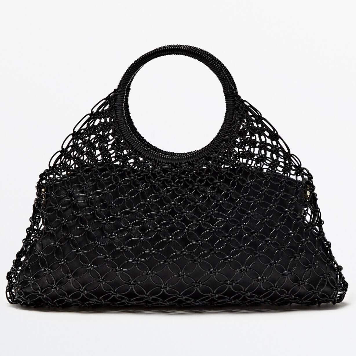 

Сумка-тоут Massimo Dutti Tubular Braided, черный