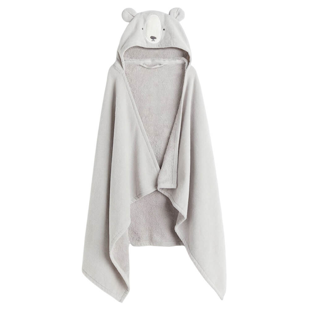 

Банное полотенце H&M Home With Hood Bear, светло-серый