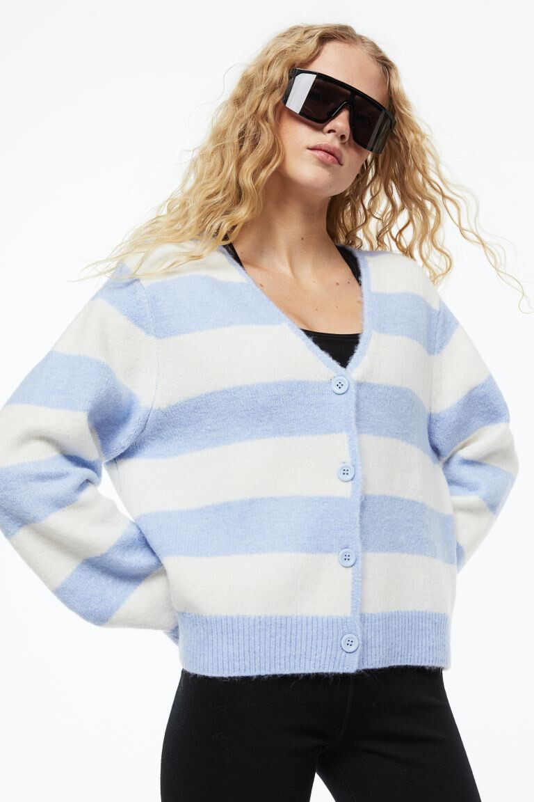 

Кардиган H&M, кремовый/полосатый, Бежевый