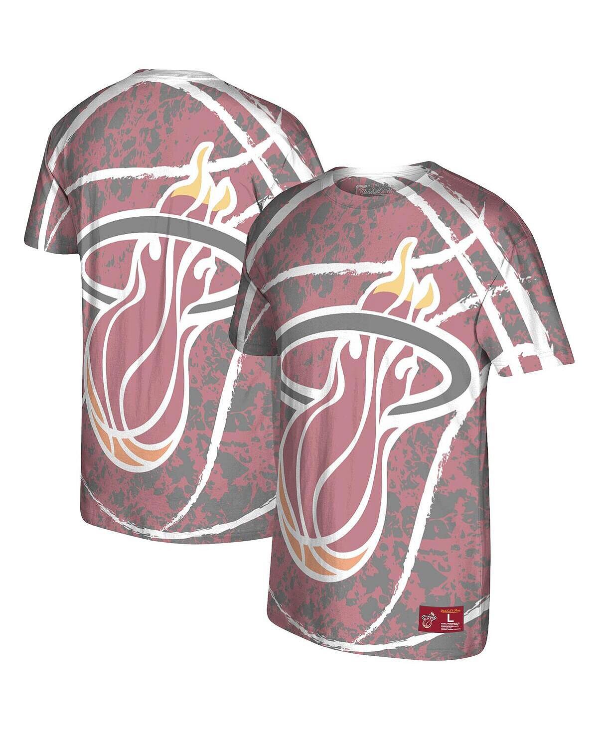

Мужская красная футболка miami heat hardwood classics jumbotron Mitchell & Ness, красный