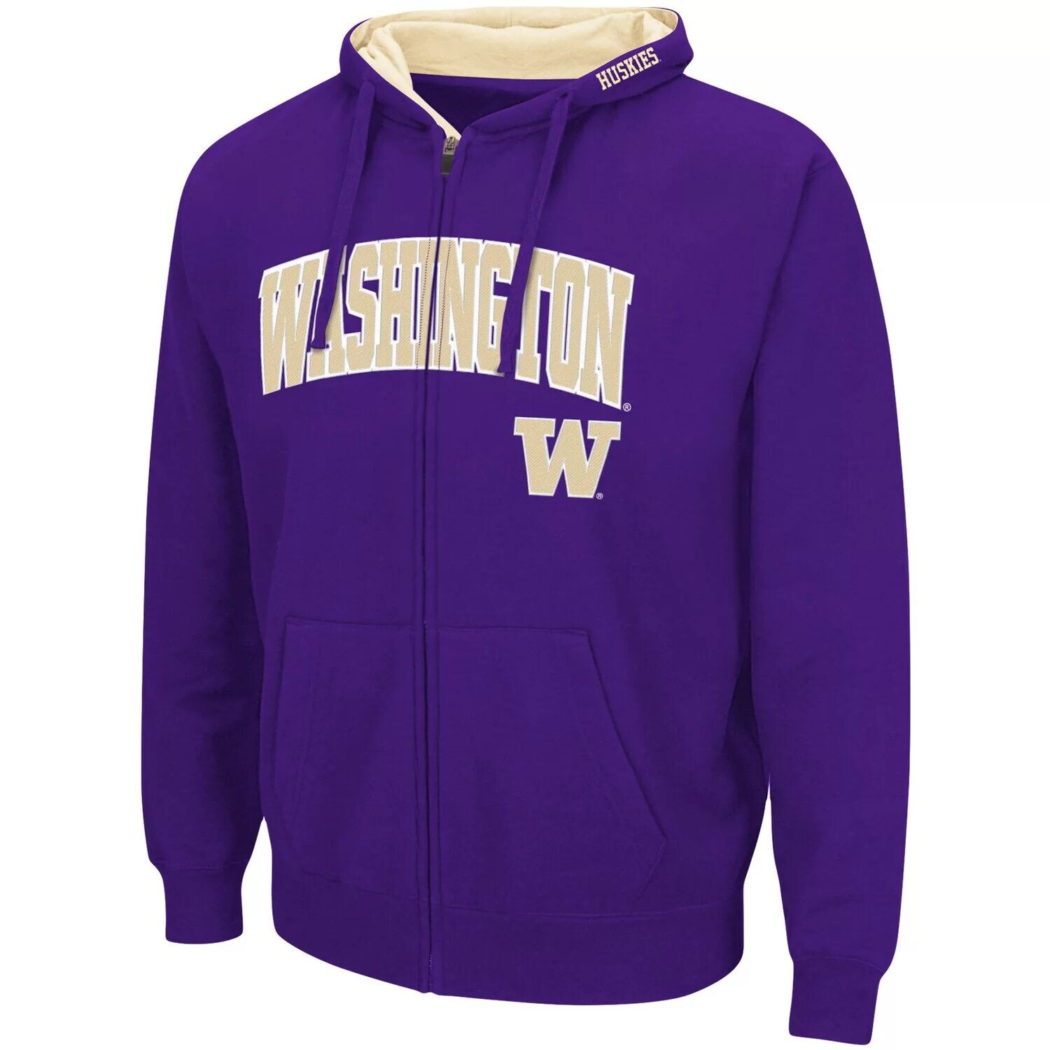 

Мужская фиолетовая толстовка с молнией во всю длину Washington Huskies Arch & Logo 3.0 Colosseum, Фиолетовый