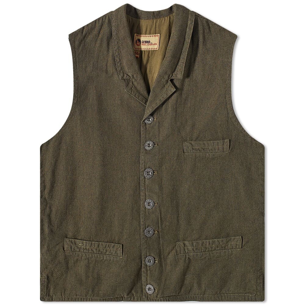 

Жилет из рваного твила Nigel Cabourn