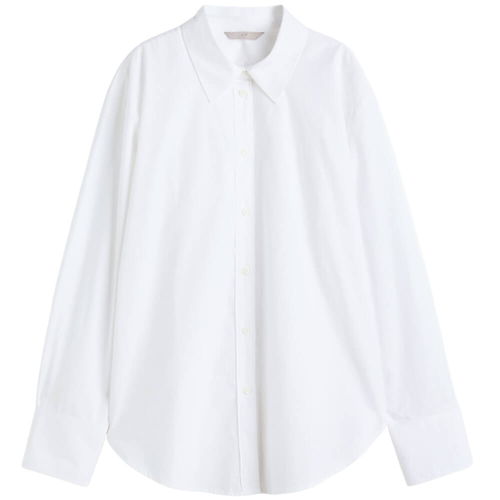 Рубашка H&M Cotton, белый габардиновая рубашка рубашка h